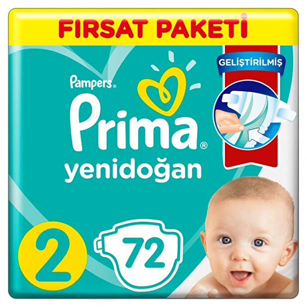Prima Yenidoğan Bezi 2 Beden 72'Li Bebek Bezi Fiyatı