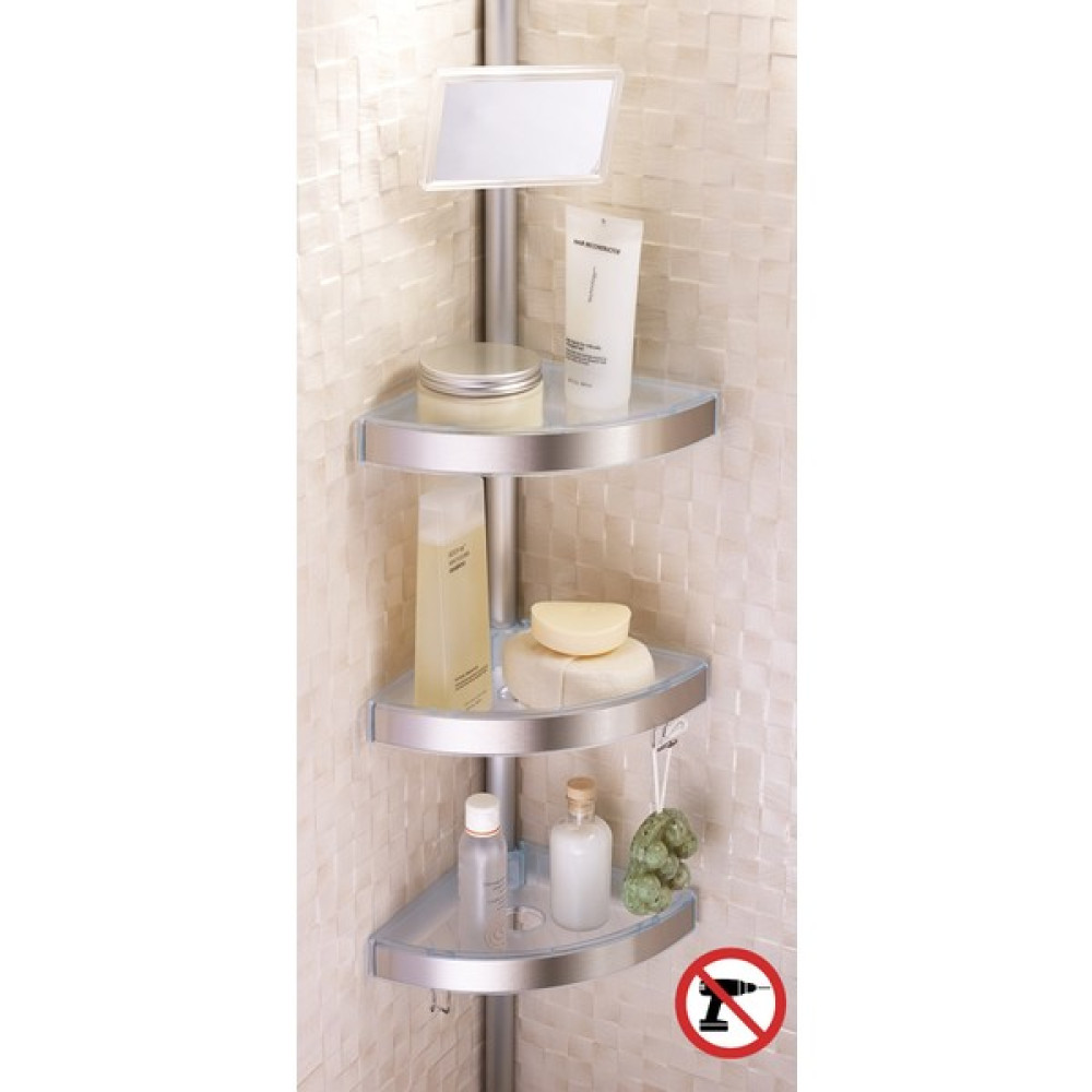 Primanova 3 Katlı Aynalı Köşe Şampuan Rafı Delmeden Montaj Banyo Rafı Fiyatı