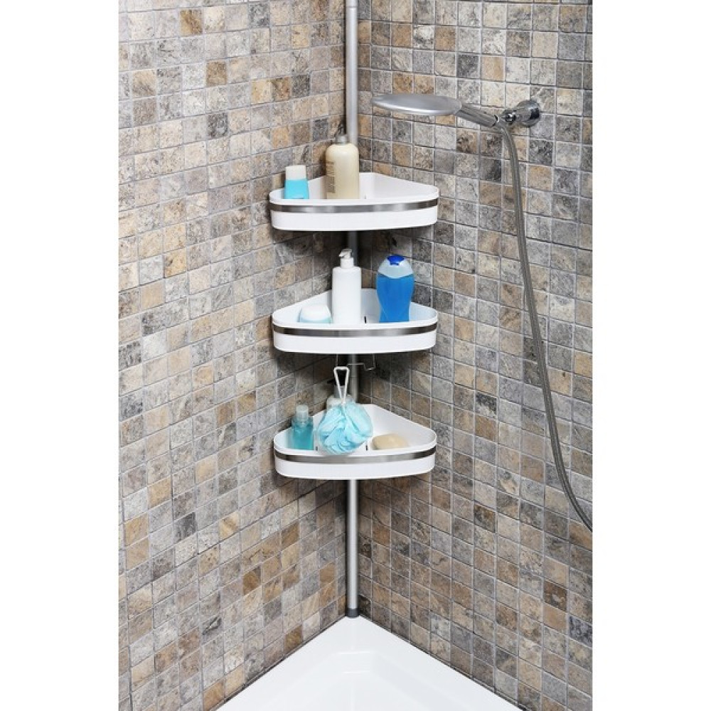 Primanova N39 Fina Yaylı Montaj Banyo Köşe Rafı Beyaz Banyo Rafı Fiyatı