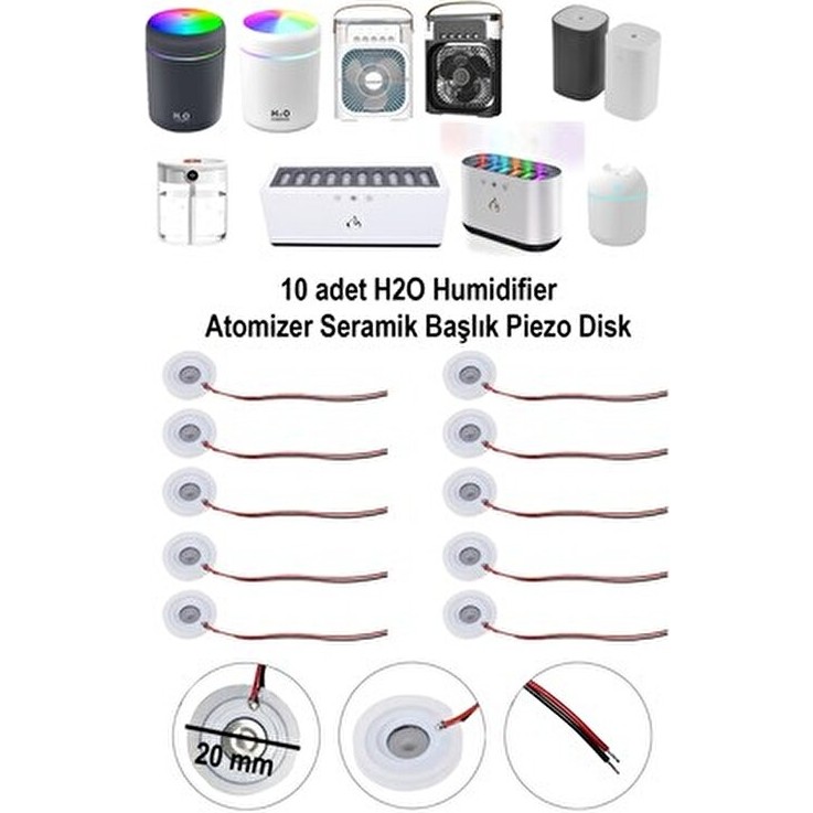Prime Home 10 Adet Ultrasonik Ortam Oda Nemlendirici Seramik Başlık Piezo Disk - Beyaz Diğer Fiyatı