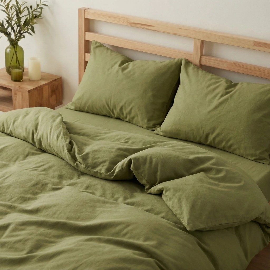 Prime Sleeks Tek Kişilik %100 Pamuk Nevresim Takımı 160 x 220 Cm, Lastikli Çarşaflı Set, Zeytin Yeşili - Zencefil Rengi - 160 x 220 cm Nevresim Takımı Fiyatı