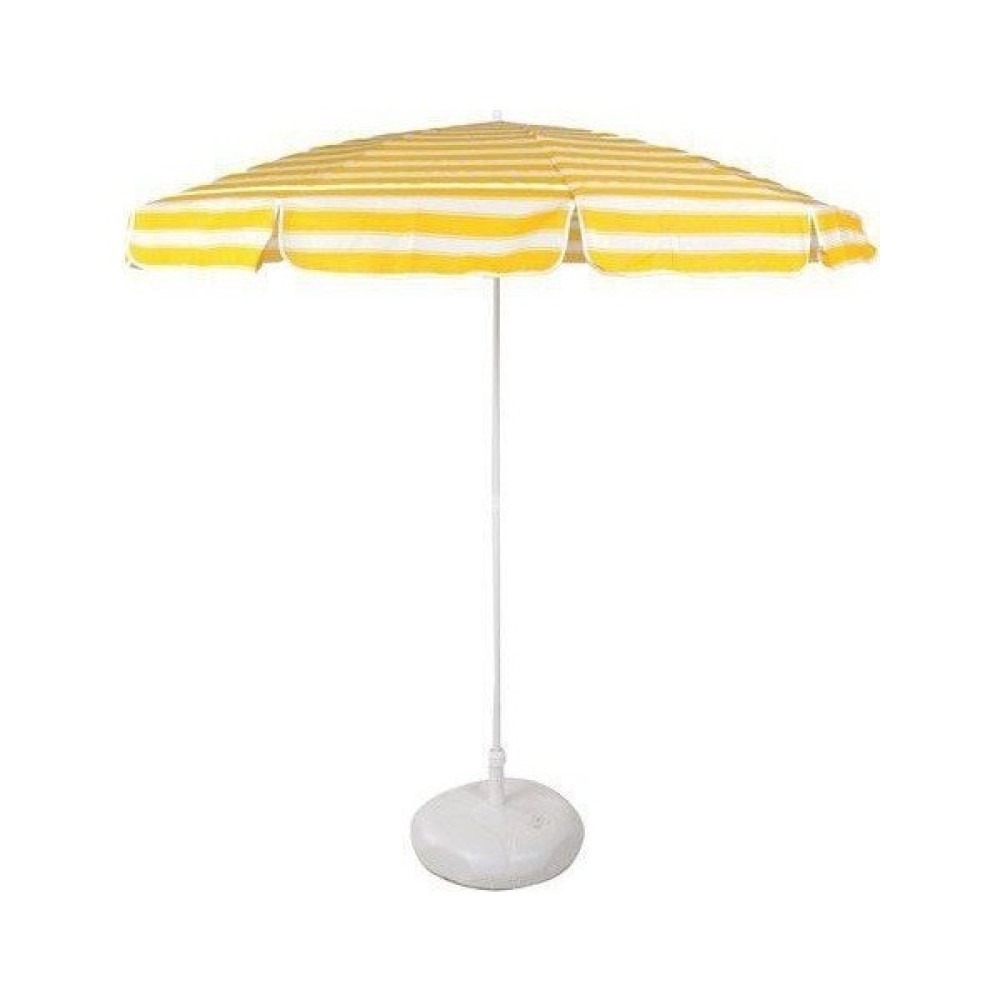 Primera Plaj Şemsiyesi 200 Cm Sarı Çizgili Pamuklu Kumaş ( Bidonlu ) - 2 x 2 m - Sarı - Beyaz Bahçe Şemsiyesi Fiyatı