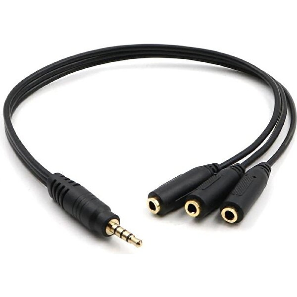 PrimeX Plus PX-3AUX 3 Lü Stereo Çoklayıcı, 3 x 3.5 mm Aux, 1 Giriş 3 Çıkış 3.5mm Jak Kablo - Siyah Görüntü Kablosu Fiyatı