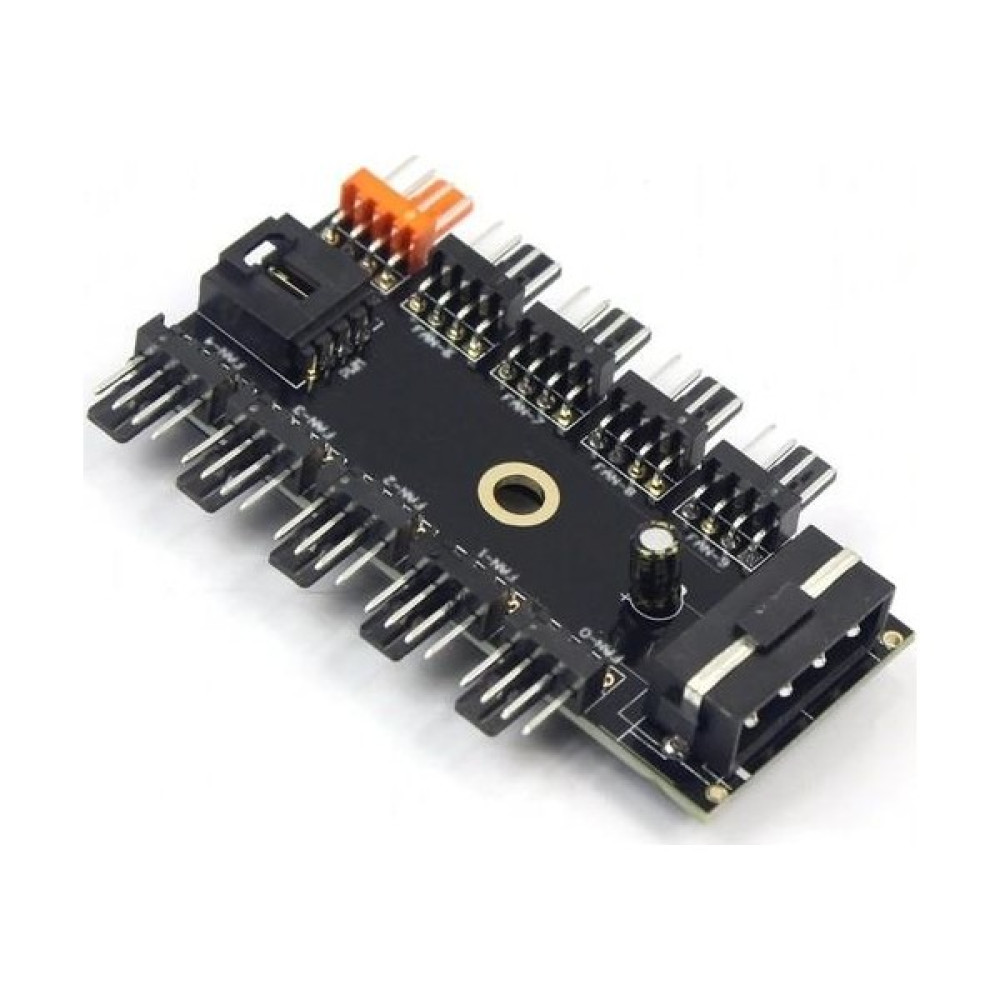 PrimeX Plus PX-4337 4 Pin Girişli 10 Port Fan Çoklayıcı Kart - Siyah Soğutucular Fiyatı