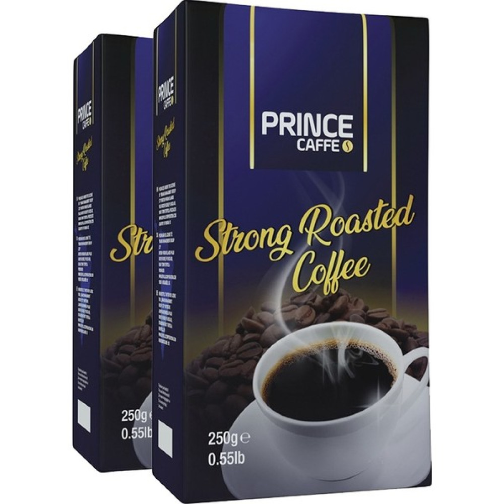 Prince Caffe Strong Roasted Filtre Kahve 2 x 250 gr (500 Gr) - Kağıt ve Metal Filtre - 1 Adet Kahve Fiyatı