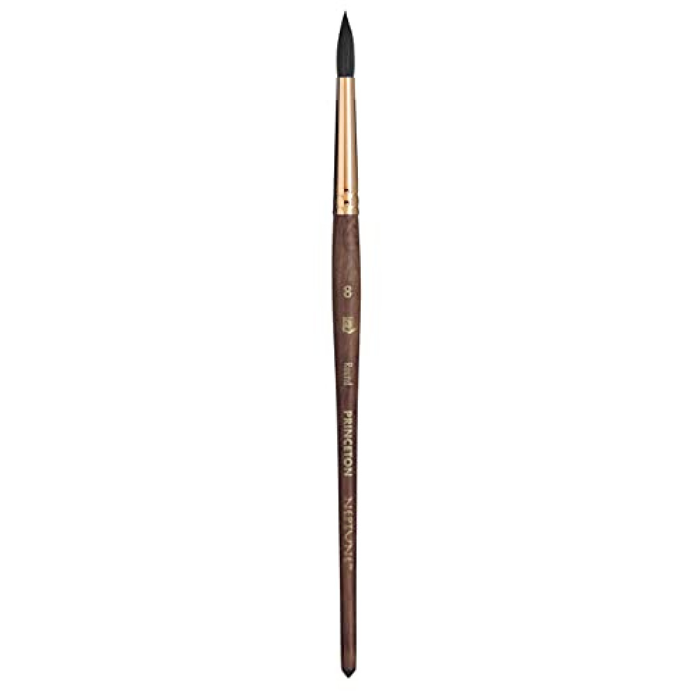 Princeton Artist Brush, Neptune Series 4750, Synthetic Squirrel Watercolor Paint Brush, Round, Size 8