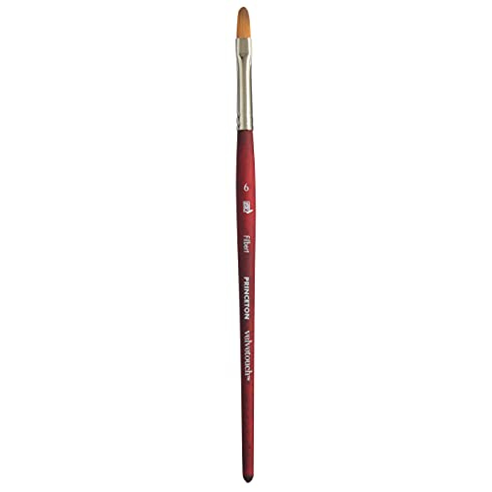 Princeton Velvetouch, Series 3950, Paint Brush for Acrylic, Oil and Watercolor, Filbert, 6