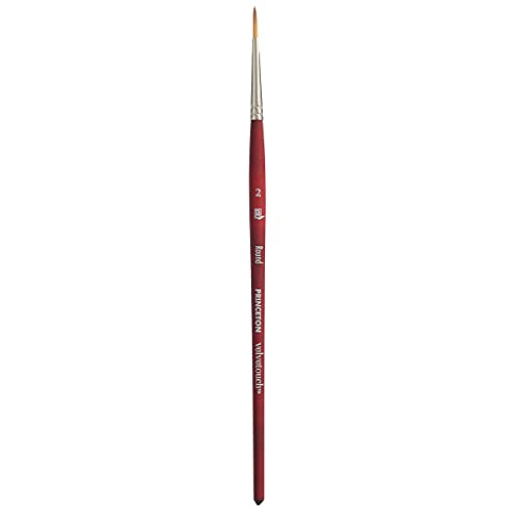 Princeton Velvetouch, Series 3950, Paint Brush for Acrylic, Oil and Watercolor, Round, 2