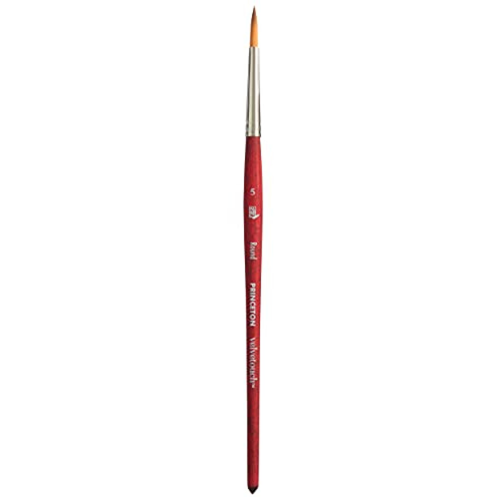 Princeton Velvetouch, Series 3950, Paint Brush for Acrylic, Oil and Watercolor, Round, 5