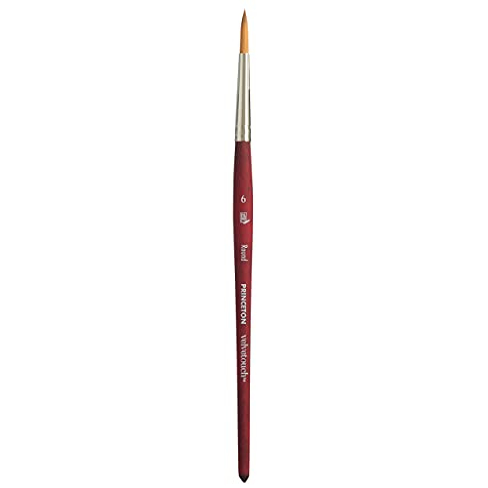 Princeton Velvetouch, Series 3950, Paint Brush for Acrylic, Oil and Watercolor, Round, 6