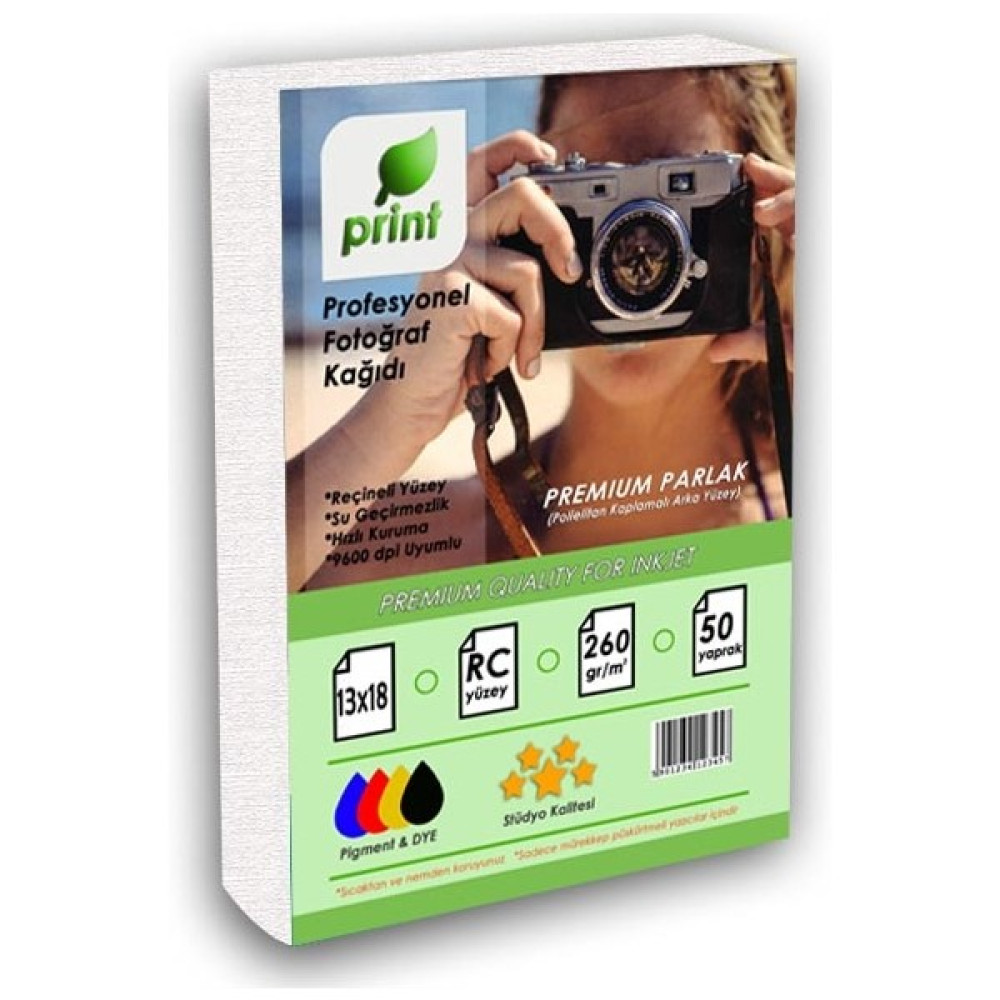 Print Hp Yazıcılar Için 13X18 Premium Parlak Fotoğraf Kağıdı 260GR 50 Yaprak Fotoğraf Kağıtları & Asetatlar Fiyatı
