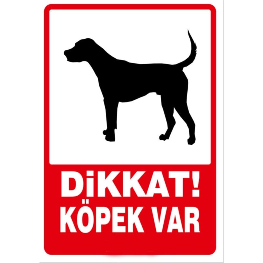 Printhome Dikkat Köpek Var Uyarı Levhası 15X21 cm Pvc - 1 Adet Evcil Hayvan Ürünleri Fiyatı
