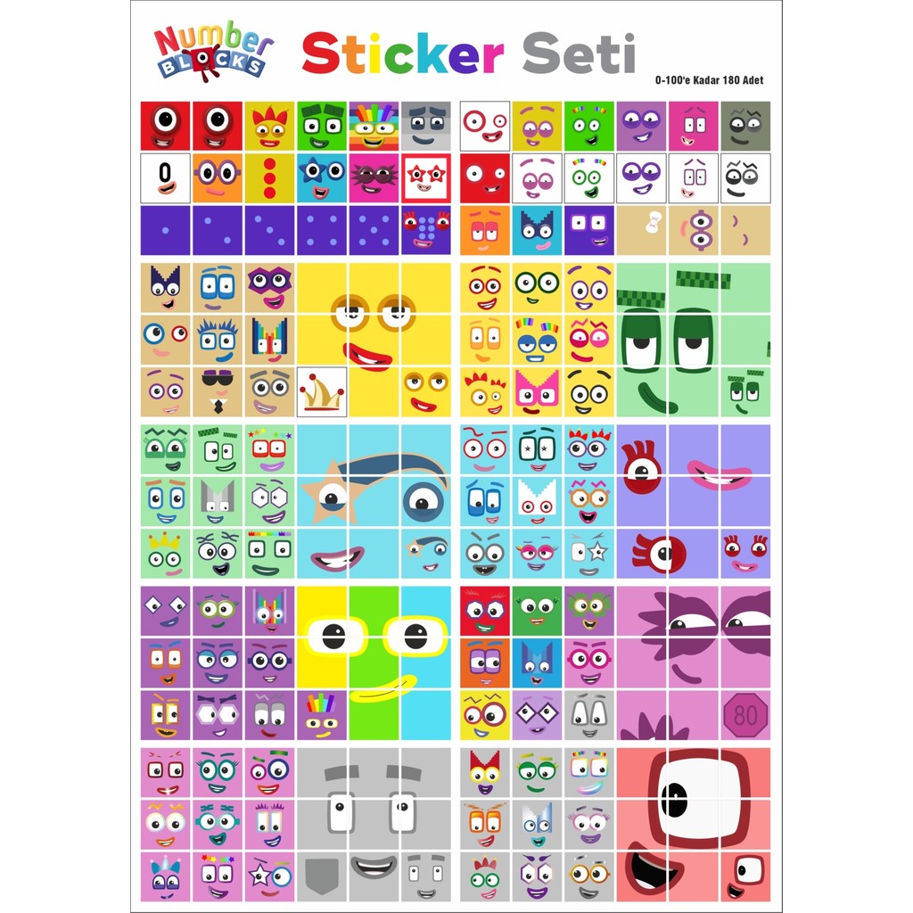 Printhome Number Blocks Eğitici Matematik Birim Küp Snapcubes 0-100 Mega Paket Sticker 180 Adet Eğitici Oyuncak Fiyatı