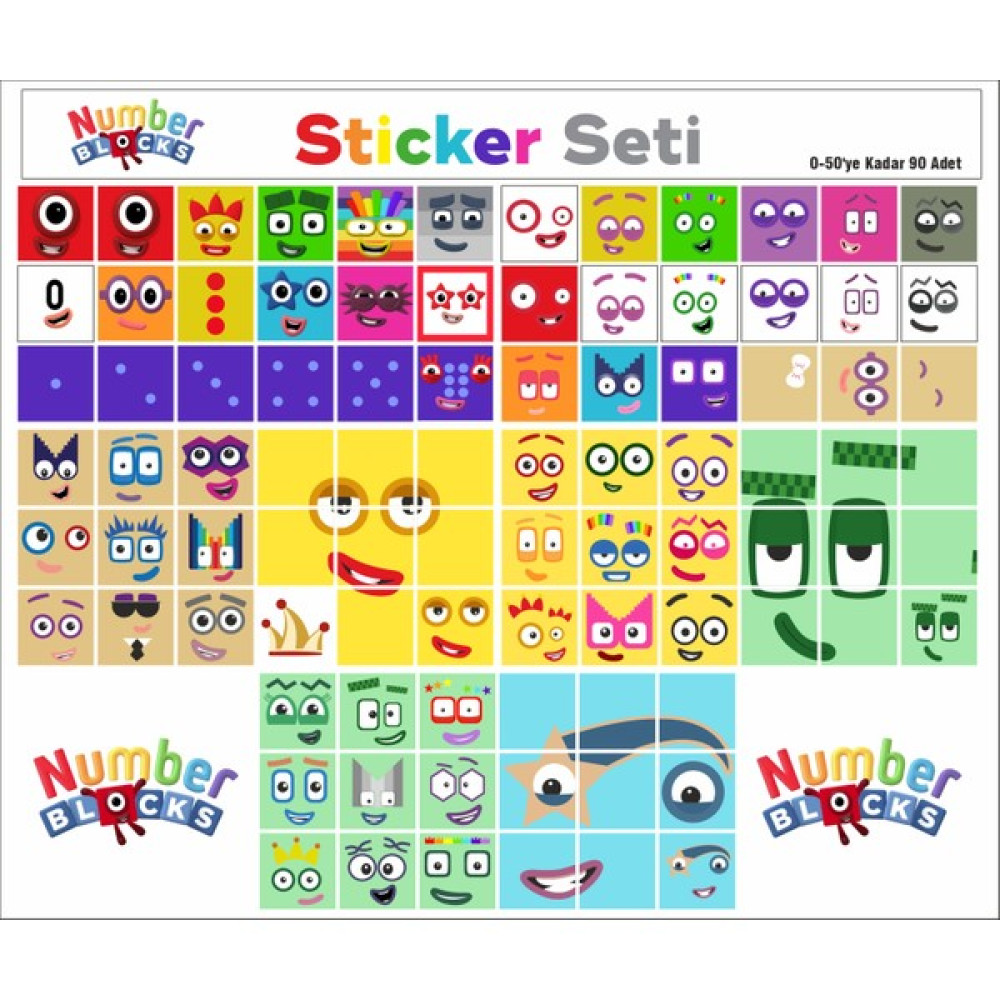 Printhome Number Blocks Matematik Eğitici Birim Küp Snapcubes /0-50 Mega Paket Sticker 90 Pcs Eğitici Oyuncak Fiyatı
