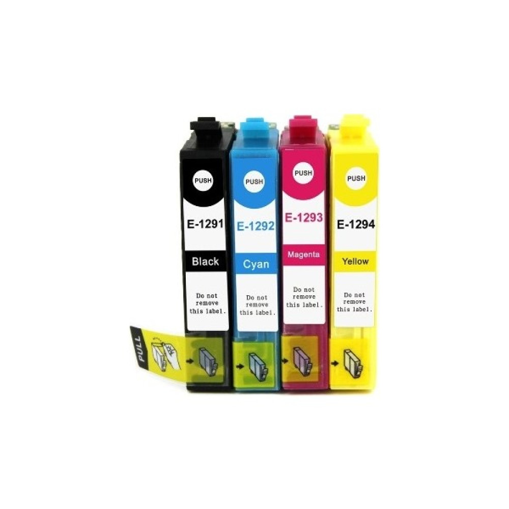 Printiks Stylus Office B42 BX305 BX320 BX525 BX535 T1291XL 4 Renk Muadil Kartuş Seti - Renkli Diğer Fiyatı
