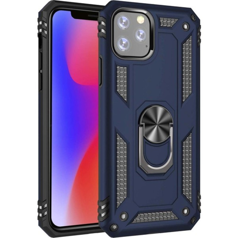 Printone Apple iPhone 11 Pro Uyumlu Kılıf Yüzüklü Standlı Powering Zırh Kapak - Lacivert Cep Telefonu Kılıfı Fiyatı