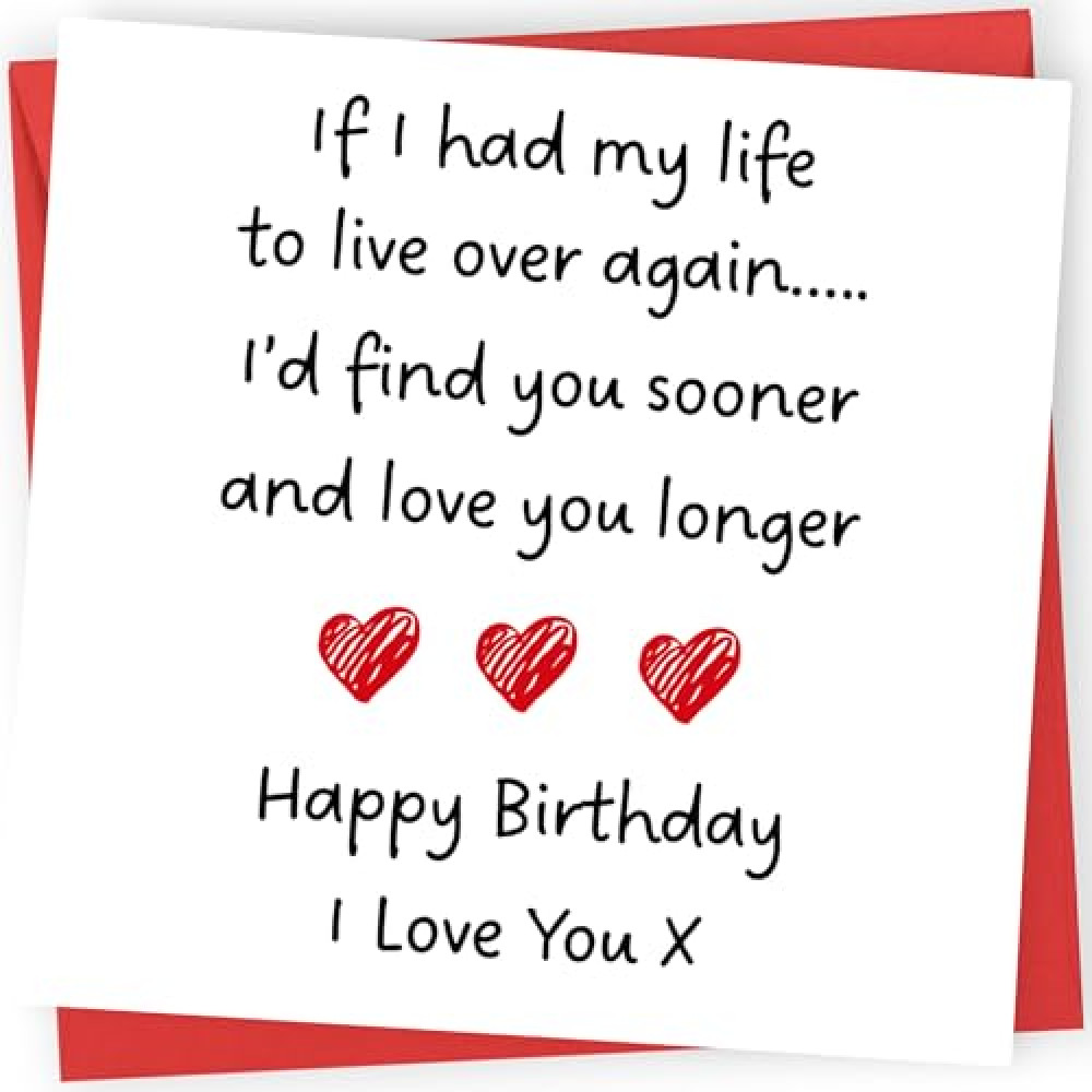 Printperfect - Boyfriend Birthday Card - Husband Birthday Card - 'I Love You Longer' - I Love You Gifts For Him or Her - Sweet Birthday Cards for Wife Girlfriend Partner
