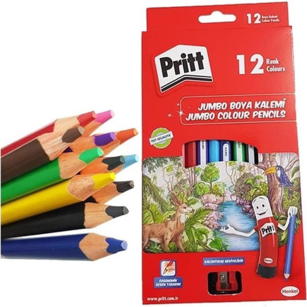 Pritt 12 Renk Jumbo Tam Boy Kuru Boya Oto Boyaları Fiyatı