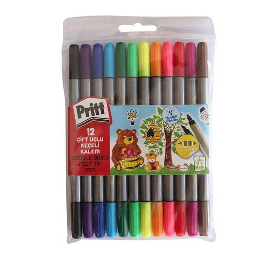 Pritt Çift Uçlu 12 Renk Keçeli Kalem Keçe Uçlu Kalem Fiyatı
