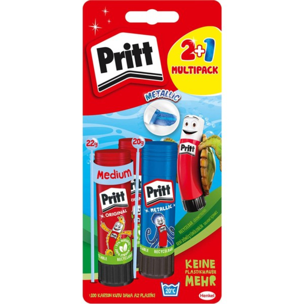 Pritt Stick Yapıştırıcı 2+1 Li Orta Boy Paket Pritt Metalik Mavi Renk Yapıştırıcı Hediyeli Oto Boyaları Fiyatı
