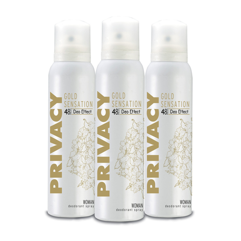 Privacy Gold Women Deodorant 3x150ml Deodorantlar Fiyatı