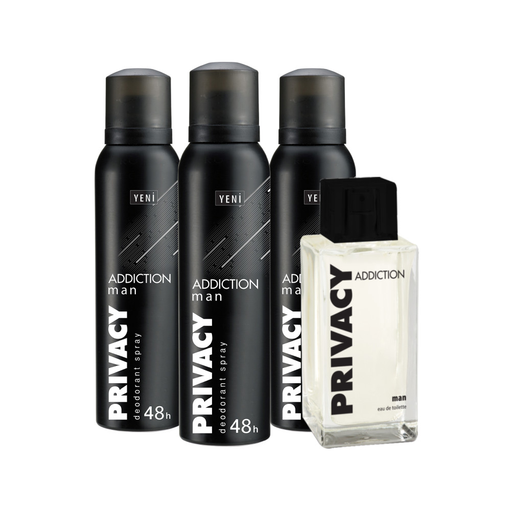 Privacy Man Addiction EDT Parfüm 100ml & Deodorant 3x150ml Parfümler Fiyatı