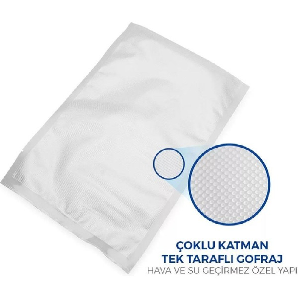 Private 30X40 Tırtıklı 1 kg Gofrajlı 90 Mikron Ev Tipi Gıda Vakum Poşeti Torbası Bpa Içermez Buzdolabı Poşeti Fiyatı