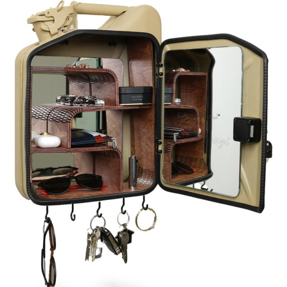 Private Minibar Raflı Aynalı Vestiyer / Gold - Maun Gardrop & Dolap Fiyatı