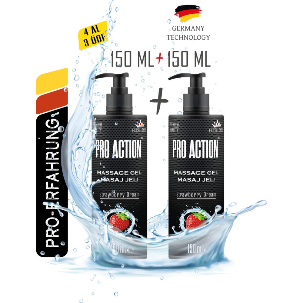 Pro Action Kayganlaştırıci Jel 2'li Strawberry 150ml x2 adet -Çilek Premium Quality - 1 Kayganlaştırıcı Jel Fiyatı