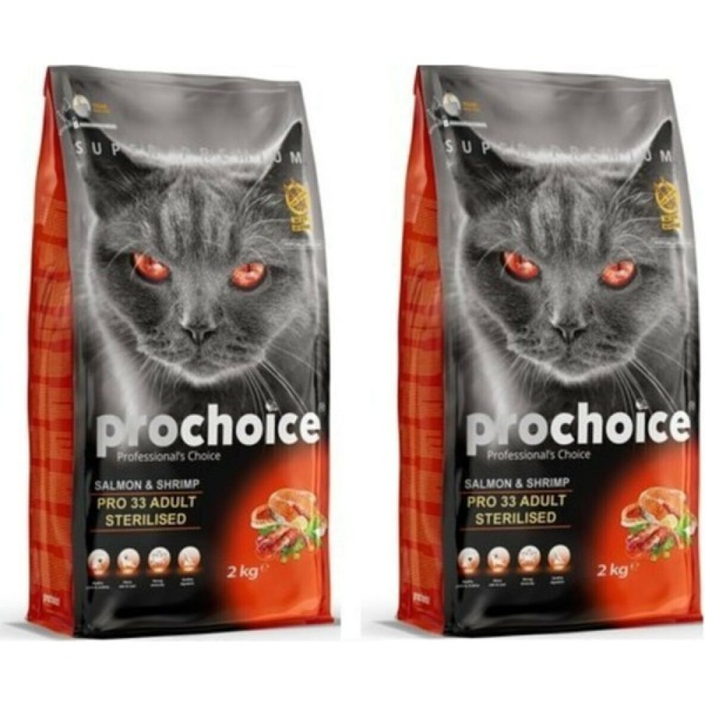 Pro Choice Pro 33 Somon ve Karidesli Kısır Yetişkin Kuru Kedi Maması 2kg x 2 Adet Evcil Hayvan Ürünleri Fiyatı