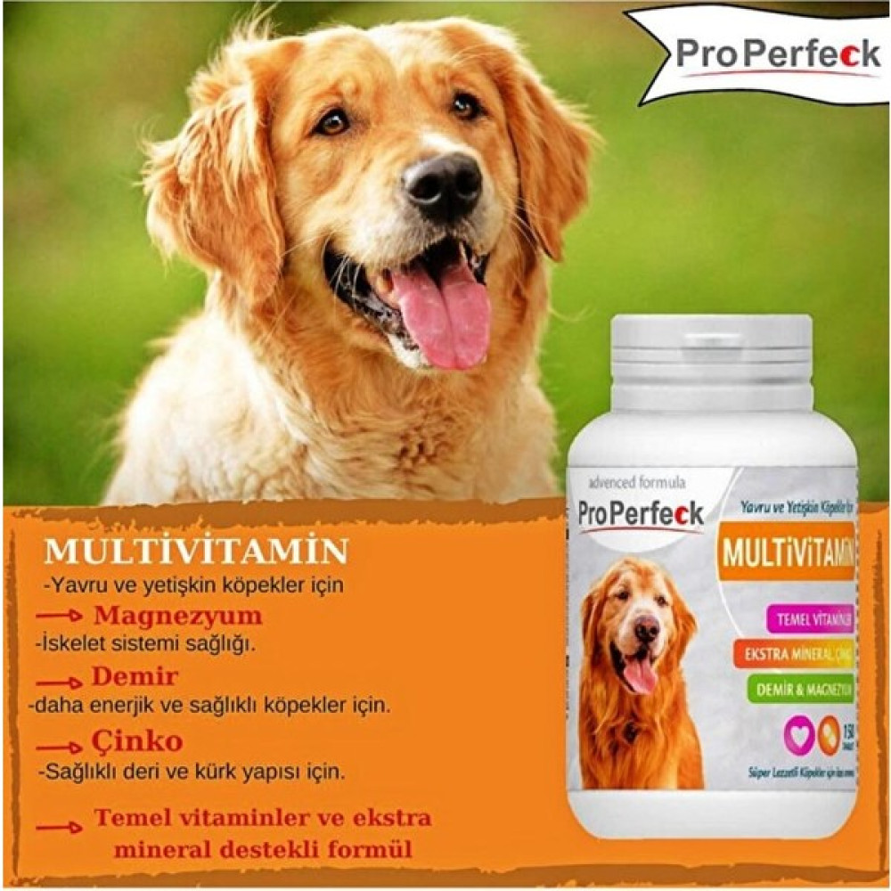 Pro Perfeck Yavru ve Yetişkin Köpekler Için Vitamin 150 Tablet Evcil Hayvan Ürünleri Fiyatı