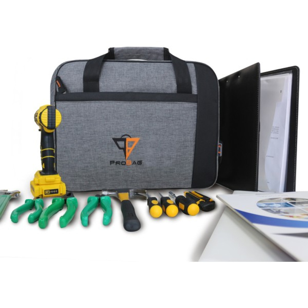 Probag Mühendis Tipi Suya Dayanıklı Bilgisayar ve Alet Takım Çantası - 7 Ana Cep, 19 Alet Bölmesi - Gri Oto Boyaları Fiyatı