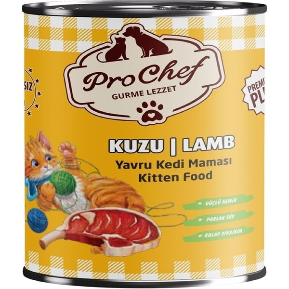 Prochef 12 Adet Premium Plus Yavru Kedi Maması | 415 gr Kuzu Etli Konserve Yaş Mama Evcil Hayvan Ürünleri Fiyatı