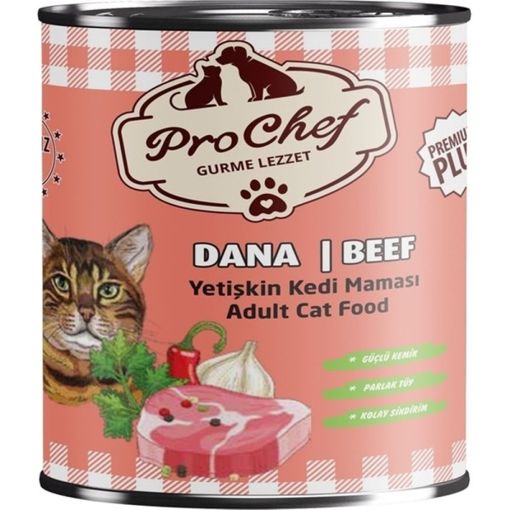 Prochef 12 Adet Premium Plus Yetişkin Kedi Maması | 415 gr Dana Etli Konserve Yaş Mama Evcil Hayvan Ürünleri Fiyatı