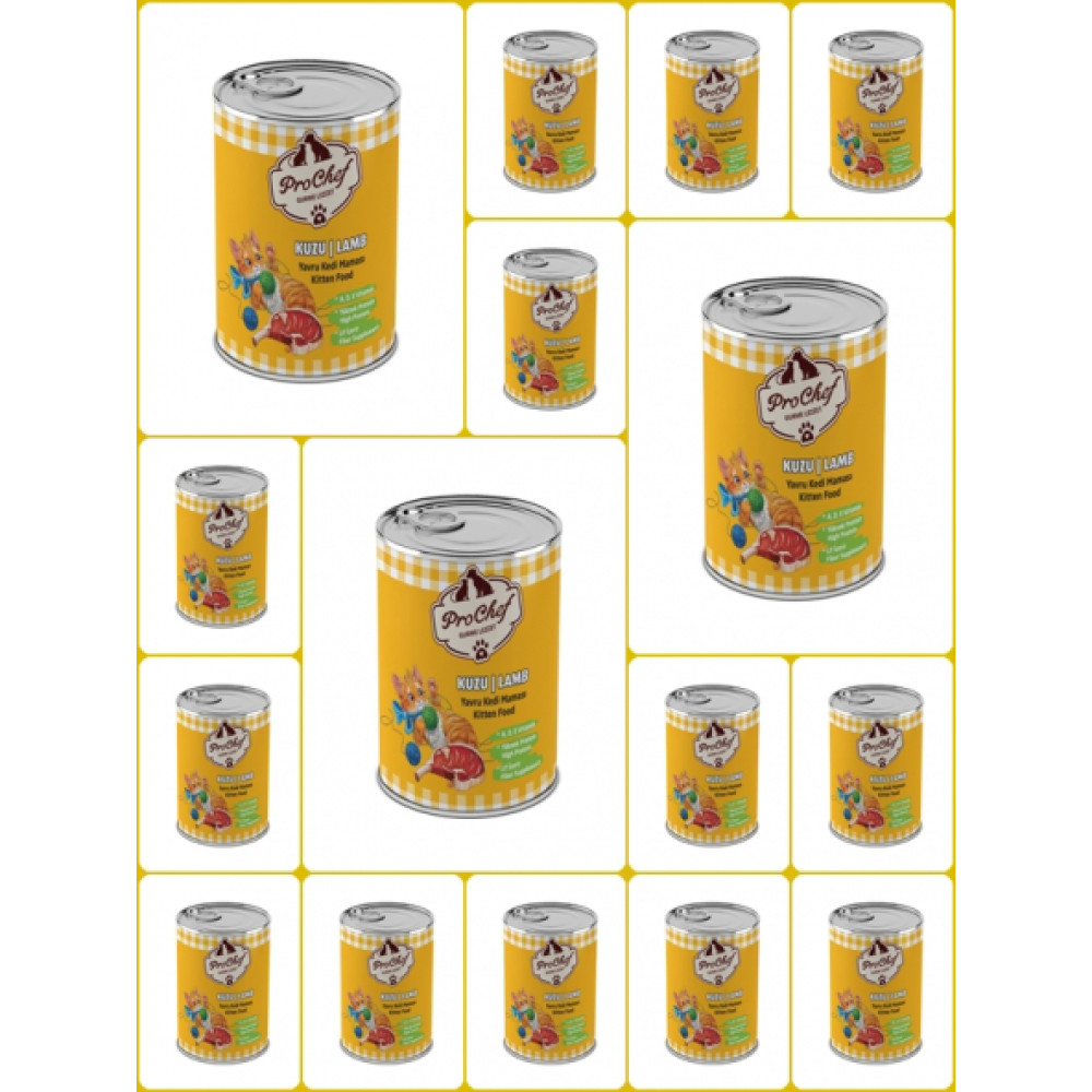 Prochef 16 Adet Yavru Kuzu Etli Kiyilmis Kedi Mamasi 415 Gr Pro Chef Konserve Yas Mama Evcil Hayvan Ürünleri Fiyatı