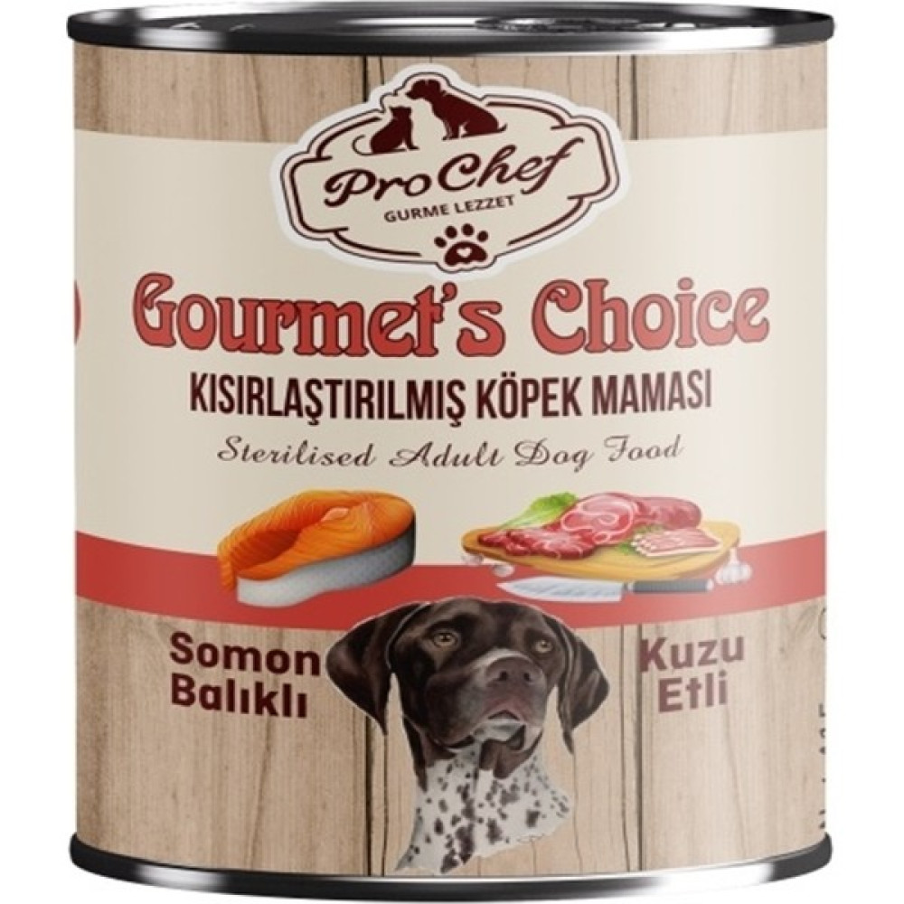 Prochef 24 Adet Gourmet's Choice Kısırlaştırılmış Köpek Maması | 415 gr Somon & Kuzu Etli Konserve Yaş Mama Evcil Hayvan Ürünleri Fiyatı