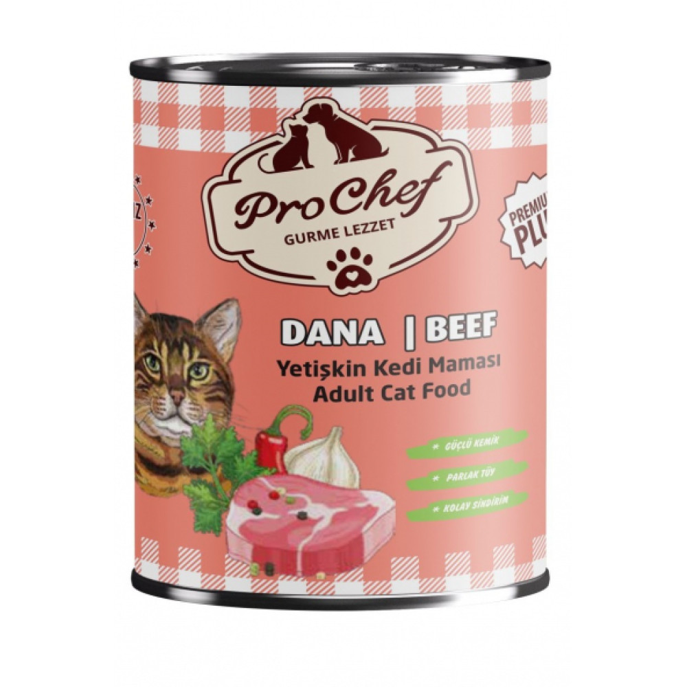 Prochef 24 Adet Premium Plus Yetiskin Kedi Mamasi ( 415 Gr Dana Etli Konserve Yas Mama) Evcil Hayvan Ürünleri Fiyatı