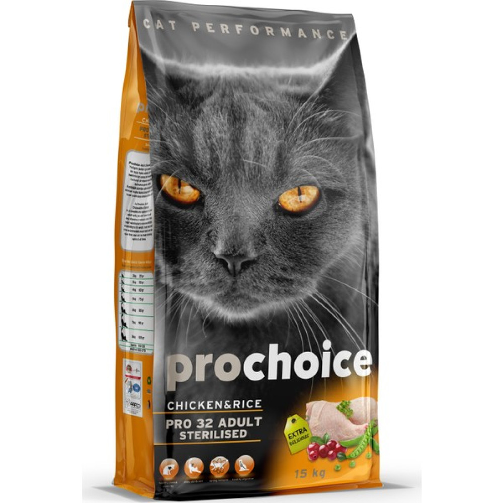 Prochoice Pro 32 Sterilised Kısırlaştırılmış Yetişkin Kedi Maması 15 kg Evcil Hayvan Ürünleri Fiyatı