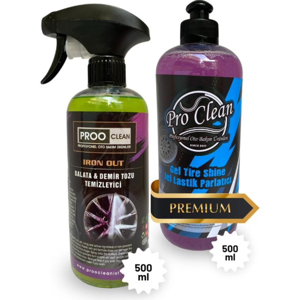 Proclean Lastik Parlatıcı Jel Premium ve Demir Tozu Temizleyici 500ML Lastikler Fiyatı