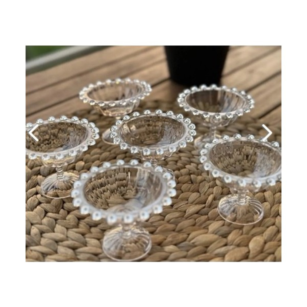 Procleaxin Boncuklu Ayaklı Plastik Mika Lokumluk Mini Sunumluk Şekerlik 6'lı Kase Fiyatı