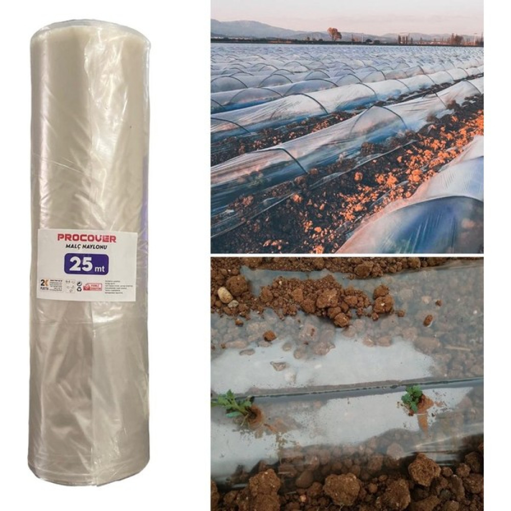 Procover Malç Naylonu Şeffaf 25 Metre , 120 cm , Mini Tünel Sera ,don Kırağı Örtüsü 25 mt / 120 cm / 30 Micron Bitki Fiyatı