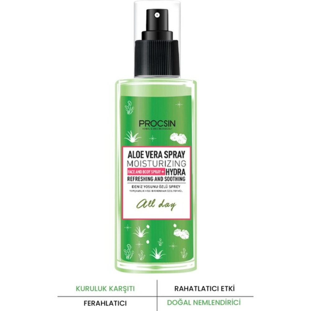 Procsin Aloevera Ferahlatıcı Nemlendirici Hydra Mist Spray 100 ML Nemlendiriciler Fiyatı