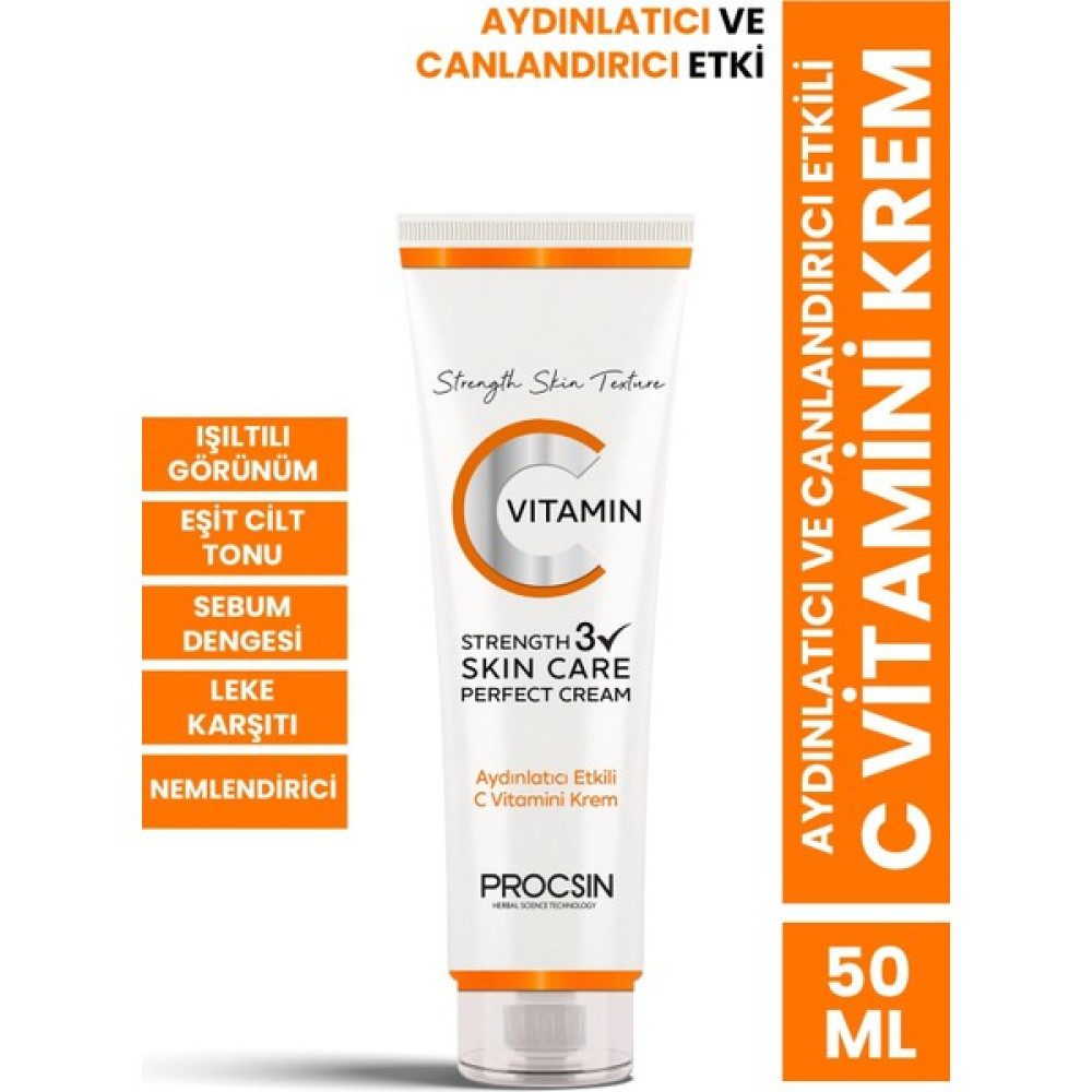 PROCSIN Aydınlatıcı ve Canlandırıcı Etkili C Vitamini Krem 50 ML Nemlendiriciler Fiyatı