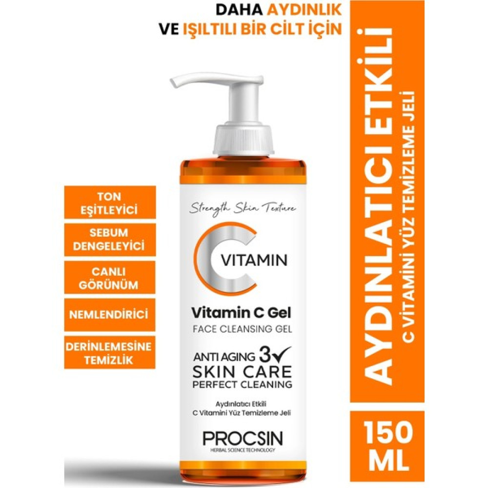 PROCSIN C Vitamini Yüz Temizleme Jeli 150 ML Cilt Temizleme ve Peeling Fiyatı