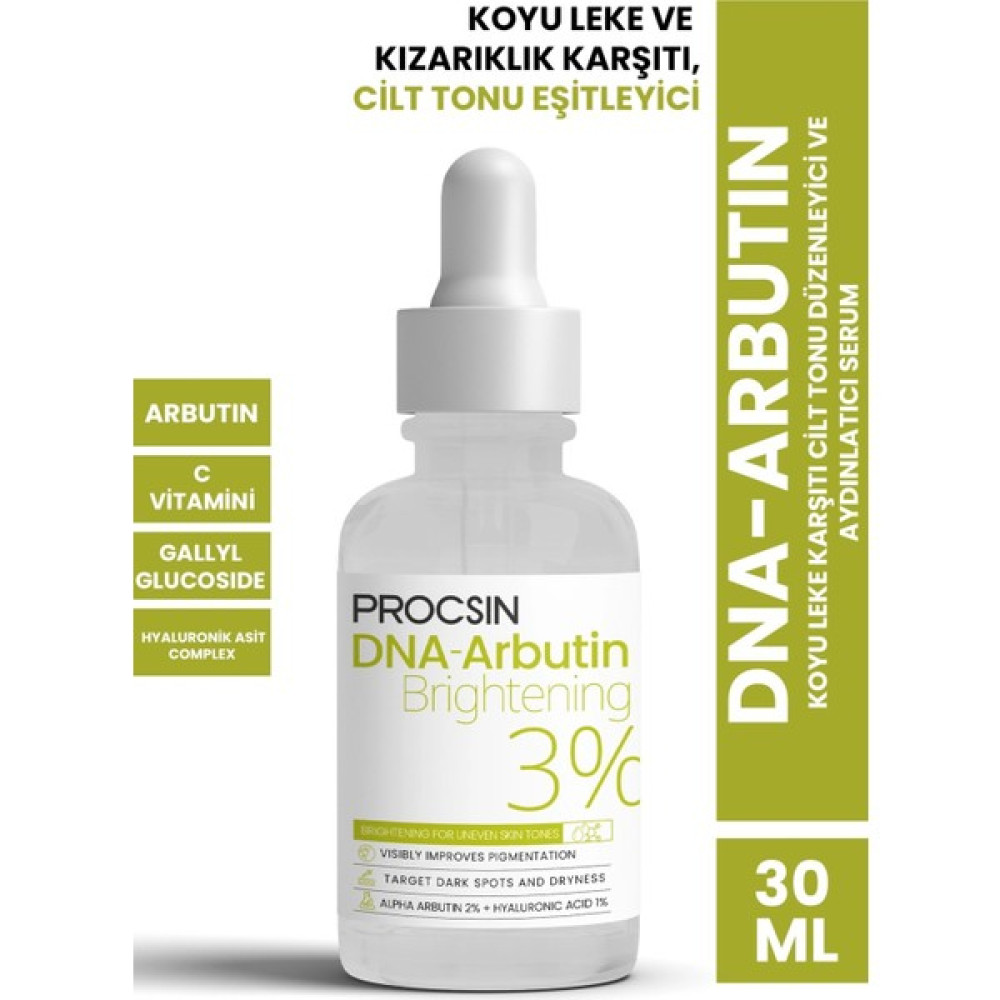 Procsın DNA-Arbutin Koyu Leke Karşıtı Cilt Tonu Düzenleyici ve Aydınlatıcı Serum 30 ml Nemlendiriciler Fiyatı