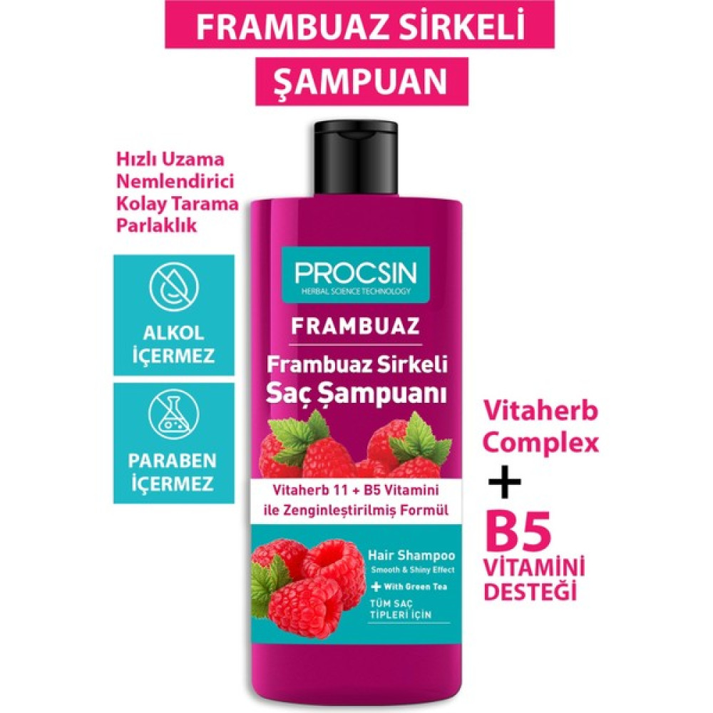 Procsin Frambuaz Sirkesi Şampuanı 300 ml - 1 Şampuan ve Saç Kremi Fiyatı