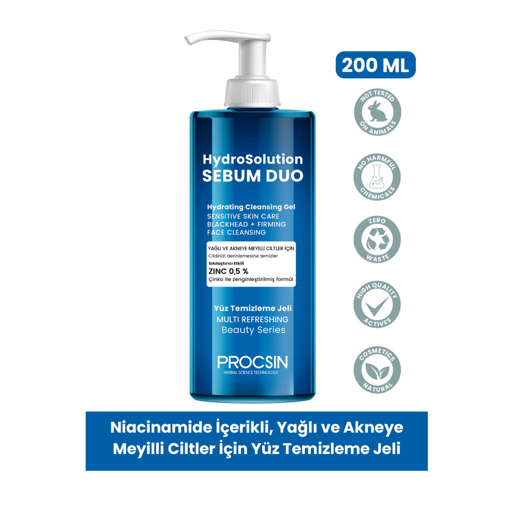 PROCSIN Hydrosolution Yağlı Ve Akneye Meyilli Ciltler Için Niacinamide Yüz Temizleme Jeli 200 ml Cilt Temizleme ve Peeling Fiyatı