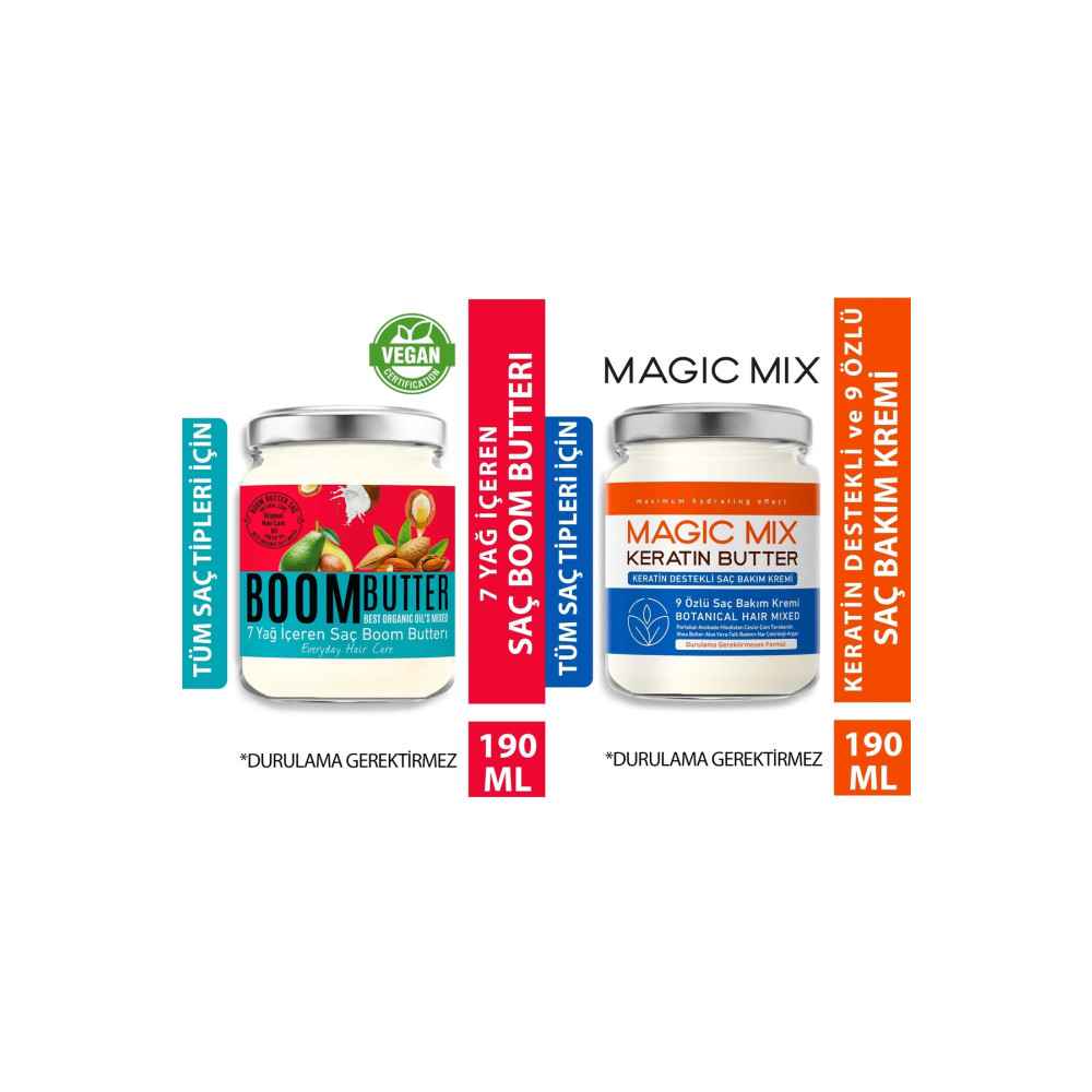 PROCSIN Magic Mix 9 Özlü Saç Keratin Butter +BOOM BUTTER 7 Yağ içeren Saç Bakım Yağı Şampuan ve Saç Kremi Fiyatı