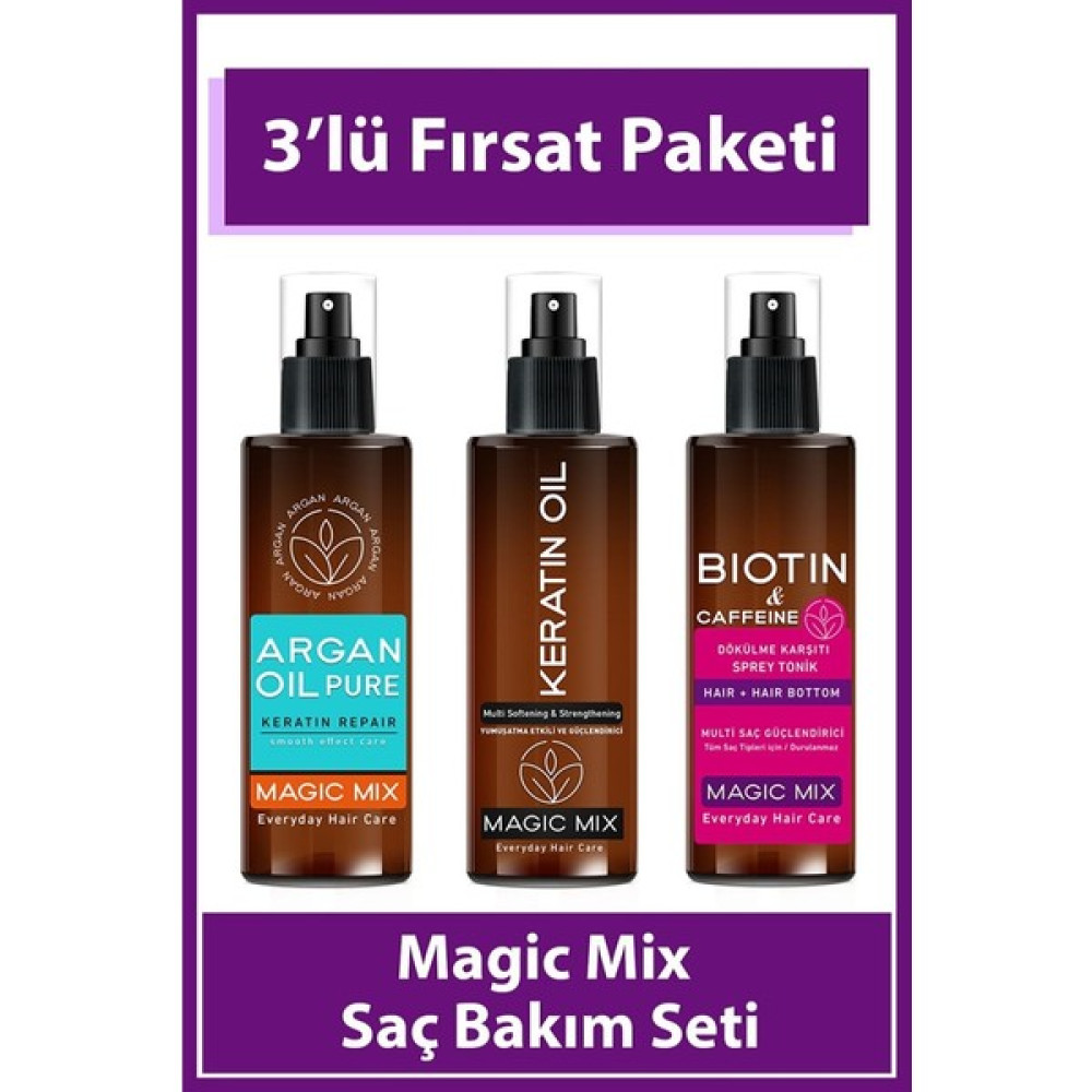 PROCSIN Magic Mix Argan + Keratin + Biotin & Caffeine Oil Üçlü Avantajlı Set Saç Şekillendirici Sprey Fiyatı