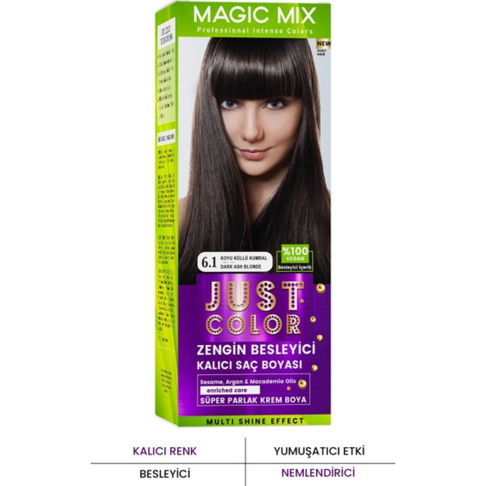 PROCSIN Magic Mix COLOR KIT Parlak ve Canlı 6.1 KOYU KÜLLÜ KUMRAL Kalıcı Saç Boyası Saç Boyası Fiyatı